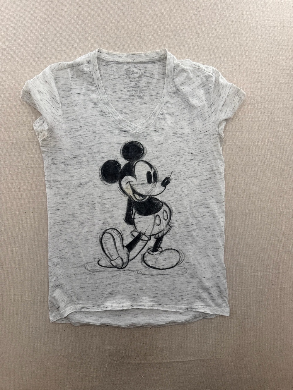 Disney Heather Gray Short Sleeve Logo Tee